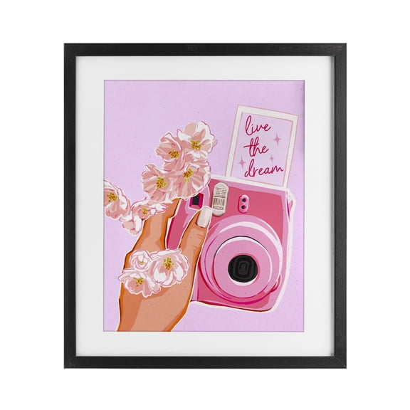 Stupell Industries Live The Dream Camera Black Framed Print Under Glass, design by Ziwei Li, 16 x 13