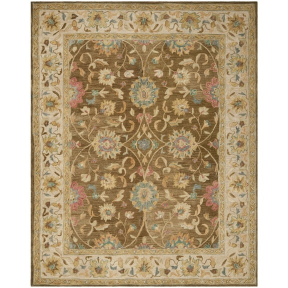 SAFAVIEH Anatolia Sally Floral Area Rug, Brown/Ivory, 5' x 8'
