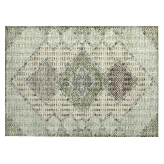 Dalyn Rugs Machine Washable Indoor/Outdoor Chantille ACN2111 Green 1'8" x 2'6" Rug