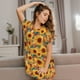 thumbnail image 3 of Disketp Diamond Bohemian Sunflower para Camisón Corto de Manga Corta para Mujeres, Camisón Cómodo con Escote Redondo, Bonito y Confortable, 3 of 6