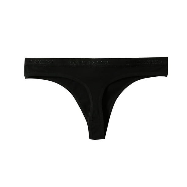 Cameland Women Sexy Lingerie Thongs Panties Silk Hollow Out Underwear Black  L 