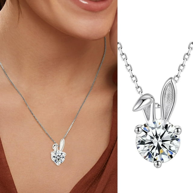 Fiudx Collar con Colgante de Cristal, Elegante Joya de Oro Rosa, Regalo de Cumpleaños para El Día de La Madre, Ideal para Mujeres Adolescentes, Uso Diario, Regalo para Ella, Cadena Ajustable de 44 Cm