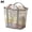grey M, variant on Foldable Nylon Mesh Laundry Basket with Handles, Large Capacity Collapsible Tote Bag for Clothes Storage, Bathroom Dorm Travel Beach