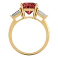 thumbnail image 4 of Clara Pucci 14K Yellow Gold 3ct Garnet Three-Stone Ring for Women, 4 of 7