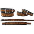 thumbnail image 2 of XSmall 9''- 13'' Padded Leather Dog Collar Heavy Duty Floral Tooled 60FK17, 2 of 5