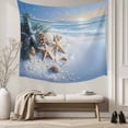 thumbnail image 5 of Christmas Beach Tapestry for Bedroom Wall Hanging Tapestry, Blue Shell Starfish Conch Pine Cone Snow Ceiling Backdrop Tapestries Poster Blanket Wall Decor for Teens Room Living Room Dorm 39" x 59", 5 of 8