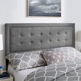 thumbnail image 2 of Modern Sleep Melbourne Tufted Upholstered Headboard, Gray and Queen, 2 of 8