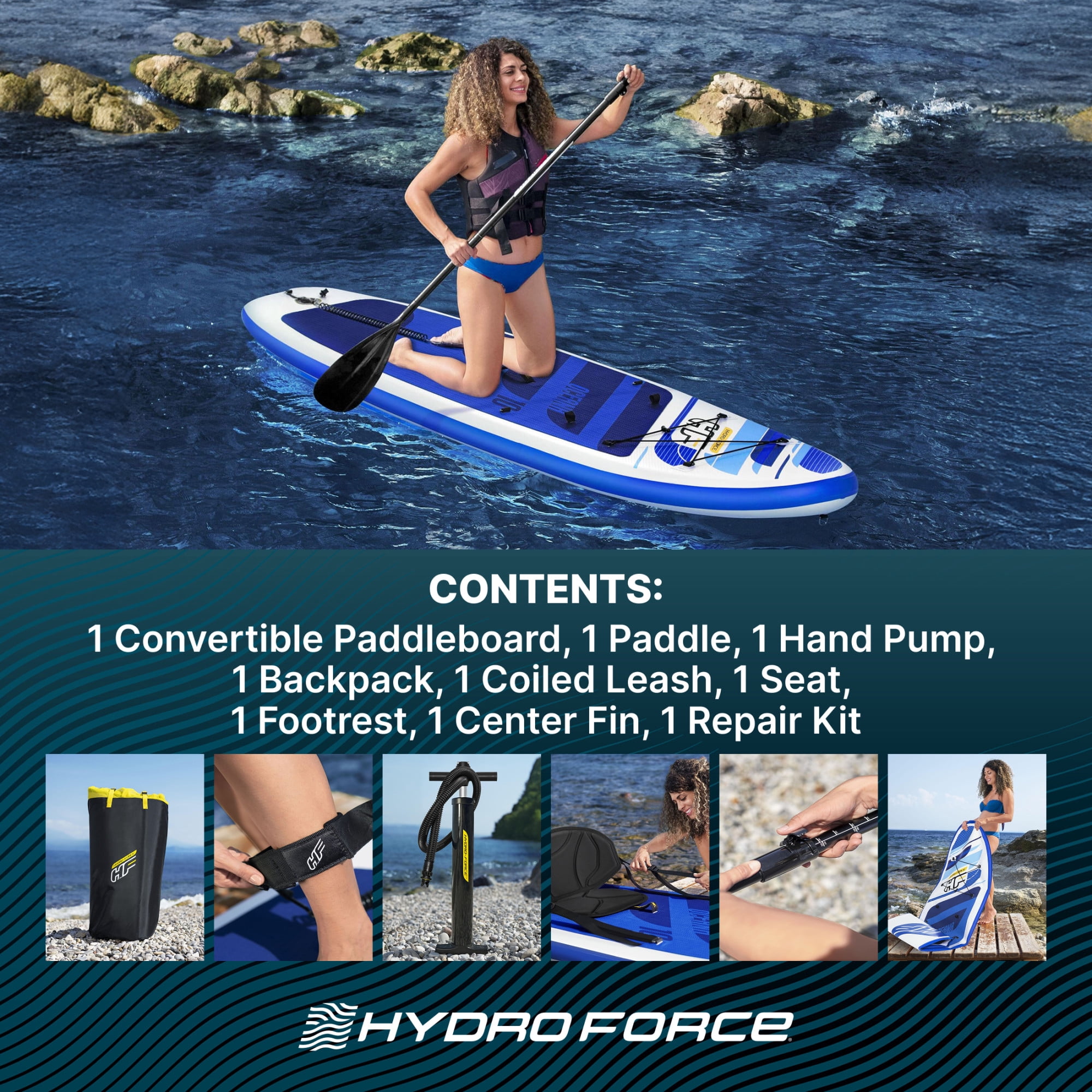 Bestway Hydro-Force Oceana Inflatable Stand-Up Paddle Board and Kayak Set