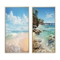 thumbnail image 2 of Designart "Ocean Escape Beach Photo IV" Coastal Beach Framed Wall Art Set Of 2 - Blue Beach Framed Canvas Set For Living Room Decor, 2 of 7