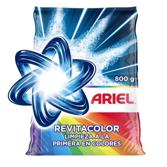 Detergente en Polvo Ariel Revitacolor Limpieza a la Primera en Colores 800 g