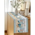 thumbnail image 5 of Blue Vintage Coastal Table Runner, Summer Nautical Coral Starfish Shell Cotton Linen Kitchen Table Decoration Washable Dining Tabletop Runners for Home Party Decor 18x72 Inches, 5 of 9