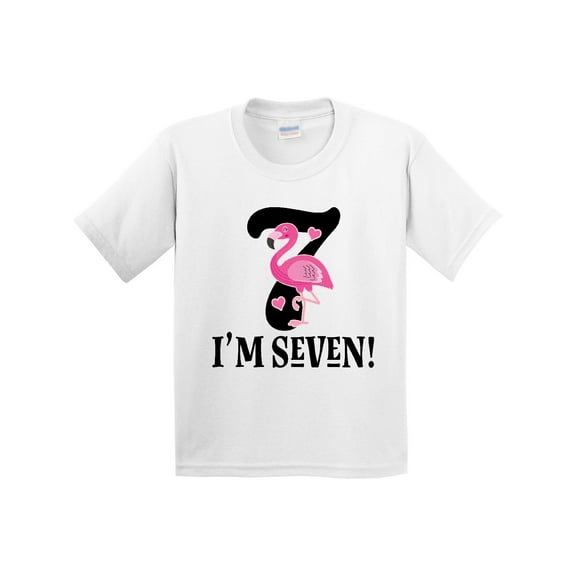 Inktastic 7th Birthday Flamingo 7 Year Old Girl Youth T-Shirt
