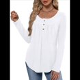 thumbnail image 1 of Camisas de Larga para Mujer, Conjuntos de Otoño, Cuello Redondo, Túnicas Casuales, Blusas de Moda, Ropa de Moda. XXL, 1 of 6