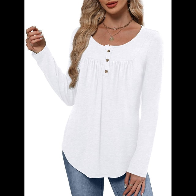 Camisas de Larga para Mujer, Conjuntos de Otoño, Cuello Redondo, Túnicas Casuales, Blusas de Moda, Ropa de Moda. XXL
