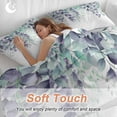 thumbnail image 4 of 3 Piece Teal Purple Botanical Duvet Cover Set Queen Size,Microfiber Comforter/Quilt Cover with Corner Ties and 2 Pillowcases,Eucalyptus Leaves Watercolor Spring All Season Bedding with Zipper Closure, 4 of 8