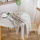 thumbnail image 2 of Farmhouse Tablecloth Heavy Weight Stitching Tassel (Round, 60 Inch, Linen)Cotton Linen Dust-Proof Table Cloth for Kitchen Dinning Tabletop Decoration, 2 of 5