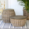 thumbnail image 3 of Park Hill Collection EFT16008 Rattan Side Table with Wood Top, 23.5-inch Length, 3 of 5