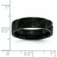 thumbnail image 6 of Chisel Titanium Brushed and Polished Black IP-plated Swirl Design 6.2mm Band - Ring Size 6.0, 6 of 8