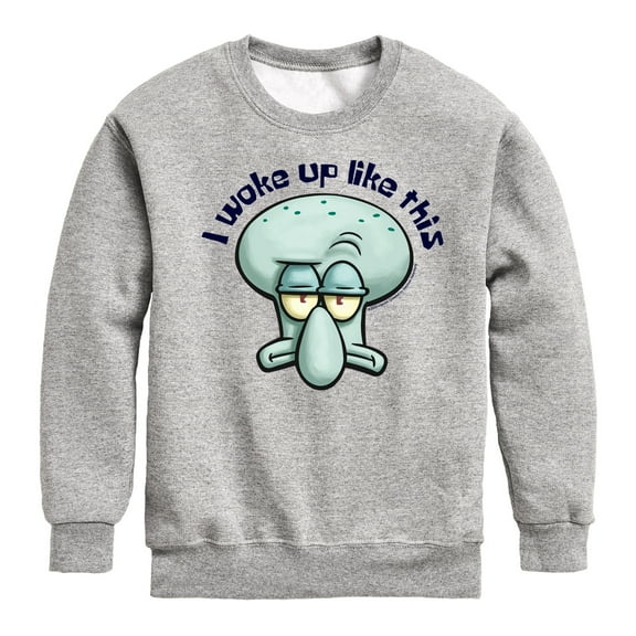 SpongeBob SquarePants - I Woke Up Like This - Toddler & Youth Crewneck Fleece Sweatshirt