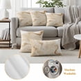 thumbnail image 6 of Pack of 2 Outdoor Pillow Covers 26x26 Inch Waterproof Beige Marble Throw Pillow Covers,Decorative Couch Pillow Case Sham Chic Neutral Minimalist Fluid Aesthetic Patio Garden Pillowcases Cushion Cover, 6 of 8