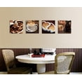 thumbnail image 3 of Kitchen Canvas Wall Art Coffee Bean Coffee Cup Coffee Grinder Canvas Pictures Large Modern Artwork Prints for Dining Room Home Decorations 12" x 12" x 4 Pieces Framed Ready to Hang, 3 of 6