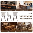 thumbnail image 5 of PAPROOS Counter Height Bar Stools Set of 4, 26” Swivel Bar Stools with Tufted Back and Nailhead Trim, Velvet Upholstered Kitchen Island Counter Stools with Solid Wood Legs and Footrest, Beige, 5 of 9