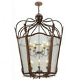thumbnail image 2 of Meyda 138234 43 in. Citadel 12 Light Pendant, Leaf Detail Rusty Nail Texture & CS Glass, 2 of 5