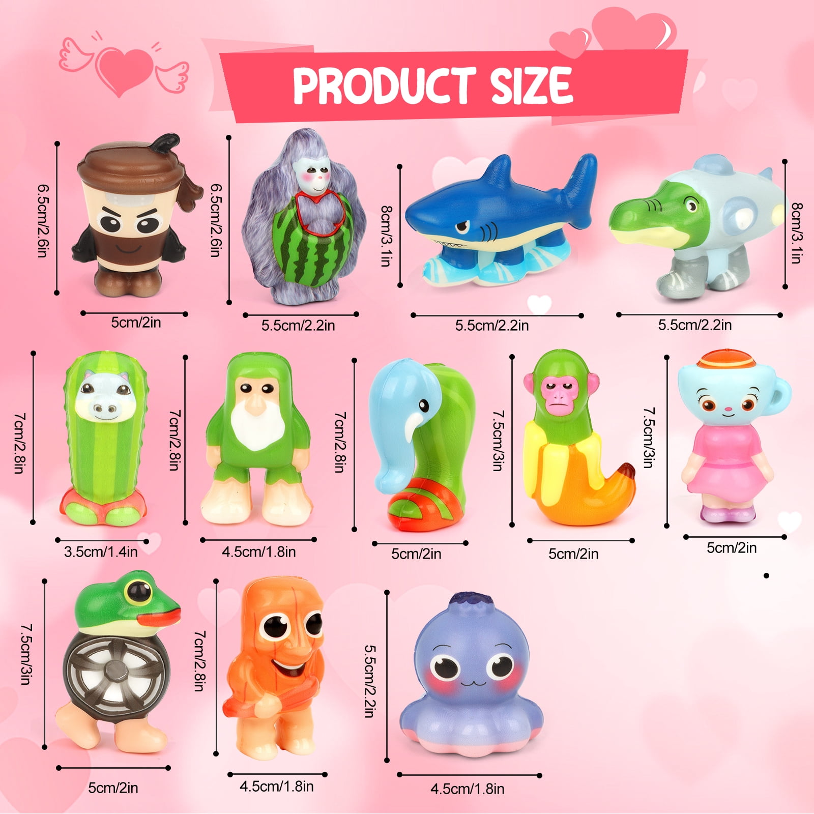 VINCKQK 24 Pack Animal Squishy Fidget Toys, Soft Stress Relief Squeeze Fidget Toys, Party Favors Soft Stress Relief Toys