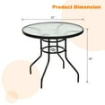 thumbnail image 4 of Topbuy Patio Round Table Patio Furniture Steel Frame Dining Table w/ Glass Top, 4 of 8