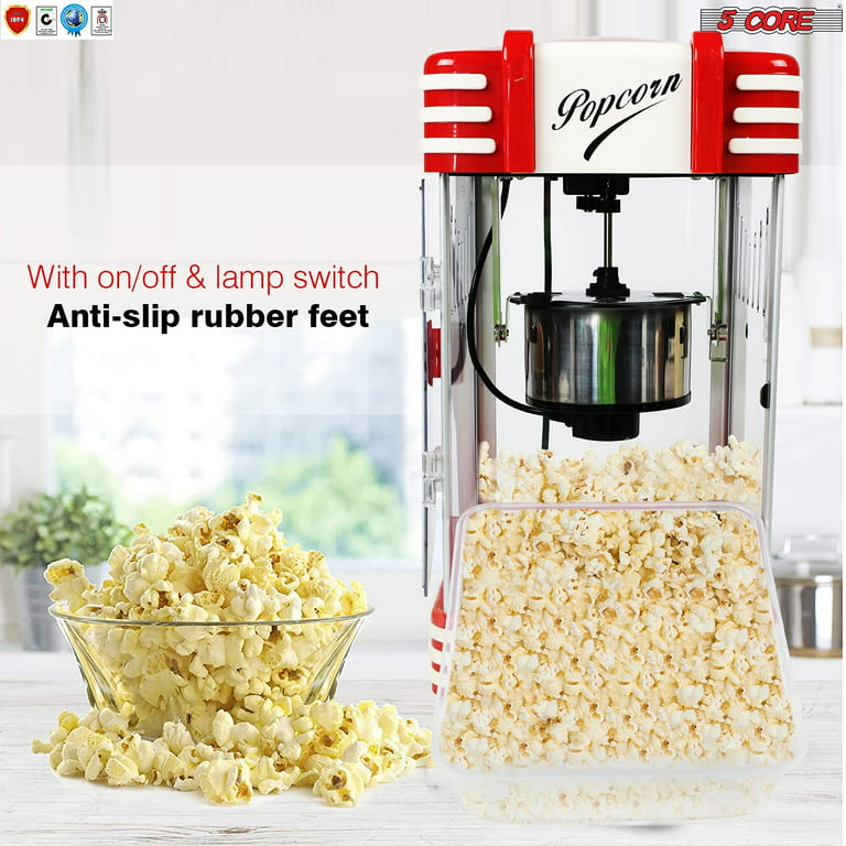 ROVSUN Commercial Popcorn Machine Movie Theater Style with 12 Ounce Kettle  Makes Up to 80 Cups, Countertop Popcorn Maker Machine w/Stainless Steel