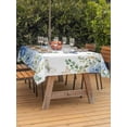 thumbnail image 3 of Outdoor Tablecloth with Umbrella Hole for Patio/Picnic/Party/Camping, Blue Floral Waterproof Table Cloth Rectangle Table Cover Washable, Spring Hydrangeas Flower Leaves Butterfly Green (60"x 84"), 3 of 9
