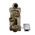 thumbnail image 1 of Teamson Home Water Fountain 31" Height Solar Powered Outdoor Waterfall Bowls Battery Backup LED Lights, 1 of 7