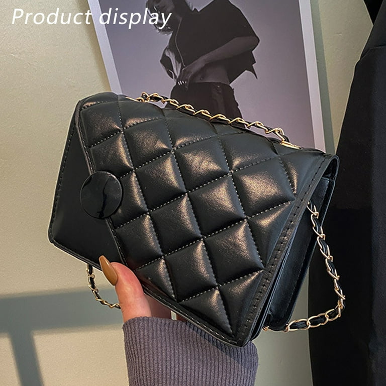 Crossbody Bags for Women Small Handbags PU Leather Shoulder Bag Ladies Purse  Evening Bag Quilted Satchels with Chain Strap,black，G168333 