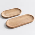 thumbnail image 3 of 2pcs Oval Solid Wood Creative Tray Fruits Dish Decorative Plates Tea Serving Trays for Pastry Bread (Small Size+Large Size), 3 of 7