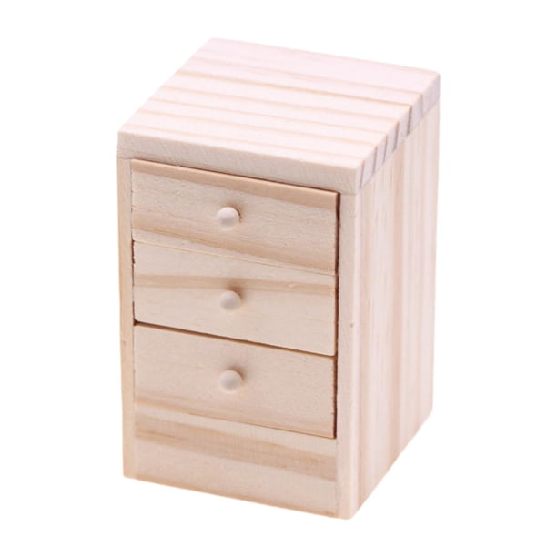 TISHITA Dollhouse Bedside Tables 1/12 Scale Dollhouse Night Stand for