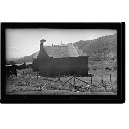Historic Print, Vigil Plaza, Church, Weston vicinity, Las Animas County, CO - 2, 16" x 20"