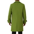 thumbnail image 3 of INSPIRE CHIC Winter Trench Coat for Men's Double Breasted Formal Notched Lapel Long Overcoat L Olive Green, 3 of 6