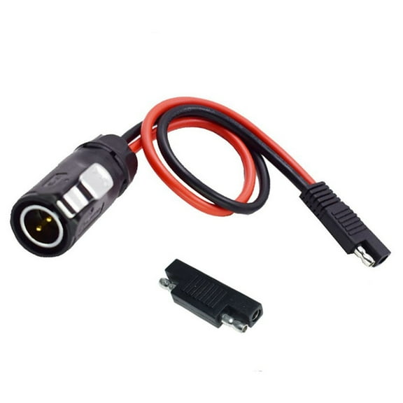 2 Pin Circular 10AWG Furion Solar Panel Plug to SAE Connector w/ Reverse Adapter