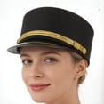 thumbnail image 4 of DEEPCRAFF Sombrero De Conductor Vintage Negro Para Cosplay Y Accesorios De, 4 of 8