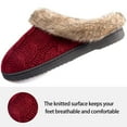thumbnail image 3 of RockDove Women's Soft Yarn Cable Knitted Slippers Memory Foam Anti-Skid Sole House Shoes w/Faux Fur Collar, Indoor & Outdoor, 3 of 6
