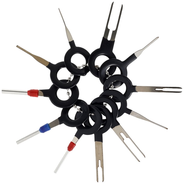 Muyoka Herramienta extractora de terminales Kit de eyector de terminales de acero inoxidable Juego de herramientas extractoras de pines Juego de herramientas extractoras de conectores de cables eléctr Muyoka Hogar