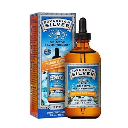 Sovereign Silver Hydrosol 10 ppm Dropper, 8 Oz (Best Colloidal Silver Brands)