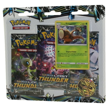 Pokemon Cards Sun Moon Lost Thunder Alolan Exeggutor Blister Pack 3 Boosters1 Coin 1 Foil