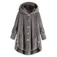 thumbnail image 3 of para mujer, chaqueta de lana, cárdigan, manga larga, botón de piel sintética, invierno cálido SG Zulema  Abrigo de invierno, 3 of 7