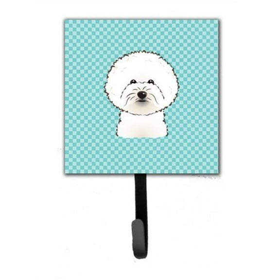 Carolines Treasures BB1155SH4 Checkerboard Blue Bichon Frise Leash & Key Holder