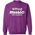 thumbnail image 2 of OXI Crewneck Sweatshirt - Without Music Life Would B, Basic Casual Sweatshirts for Men's and Women Fleece Sweatshirt Long Sleeve - Purple X-Large, 2 of 2