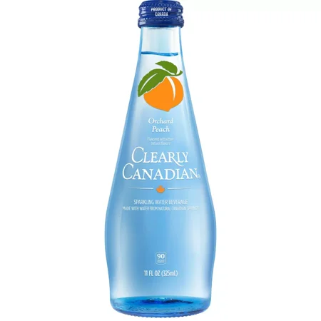 Pack of 12, Clearly Canadian Orchard Peach Sparkling Water, 11 fl oz