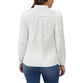 thumbnail image 3 of INSPIRE CHIC Women's Maternity Button Dowm Shirts Long Sleeve Jacquard Cotton Prenancy Semi Sheer Blouse Work Office M White, 3 of 6