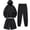 Black#mens outfit sets 2026#15, variant on Sun Protection 3 Piece Sets for Men UPF 50+ Long Sleeve Hoodie Shorts Pants Set Zip Up Windbreaker Jacket Matching Set Outdoor Hiking Athletic Running Outfit Black L