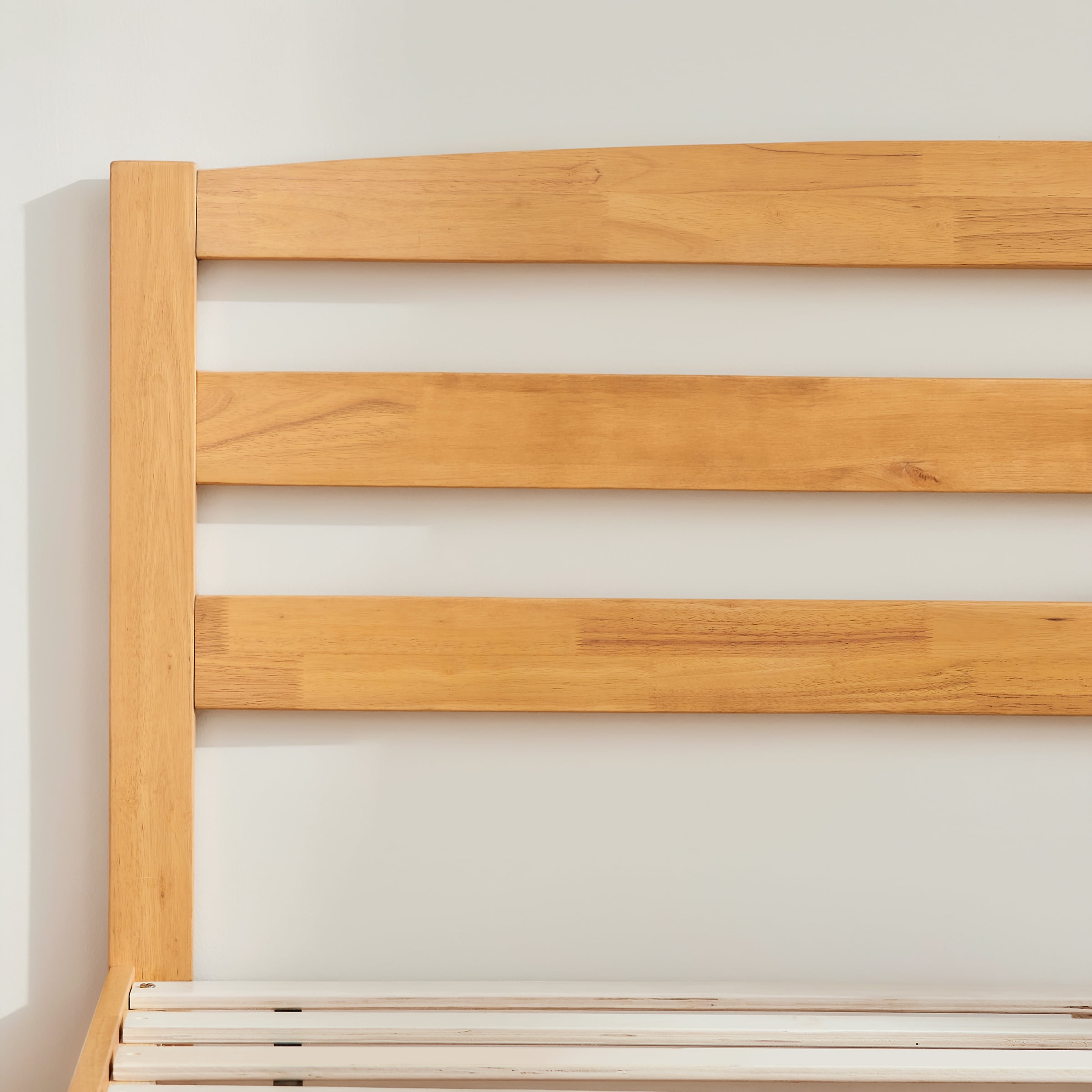 Subrtex 12" Solid Wood Platform Bed Frame with Headboard, Natural Wood, King